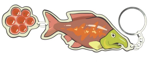 Silly salmon keychain